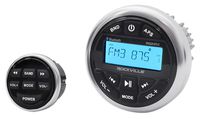 Rockville RGHR2 Marine Gauge Hole Receiver w Bluetooth USB, Radio + Wired Remote