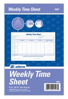 Adams Weekly Time Sheet, 1-Part, 5.5 x 8.5 Inches, Blue/White, 100 Sheets Per Pad, 2 Pack (9507ABF)