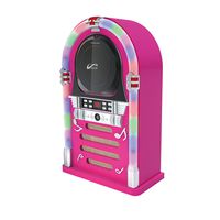 Bluetooth/CD Jukebox with LED Neon Lights - Pink