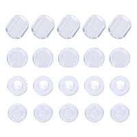 Maxdot 100 Pieces 4 Size Earring Pads Silicone Comfort Earring Cushions for Clips on Earrings, Clear