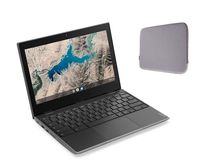 Lenovo 11.6" HD TN 250nits Anti-Glare Chromebook W/ Grey-Sleeve | Mediatek MT8173C Processor | 4GB RAM | 16GB eMMC | Card Reader | Chrome OS | Black