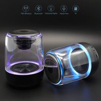 Portable Bluetooth Speakers, Small True Wireless Stereo (TWS) Speakers with Loud Crystal Clear Sound, Dancing LED Light Show, Aux Input, Mini Pocket Size, Non-Friable Transparent Acrylic Case- 2 Pack