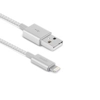 Moshi Integra Lightning Charge/Sync Cable 4 ft (1.2 m), MFi Certified, exceeds 20,000 Bend Cycles, Compatible iPhone Models (Jet Silver)