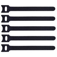 Mr-Label Reusable Cable Ties - Hook and Loop Fastening Wire Securing Straps - for Cord Management (5", 30 pcs, black)