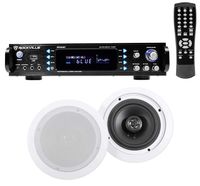 Rockville RPA60BT 1000w Home Theater Bluetooth Receiver +(2) in-Ceiling Speakers