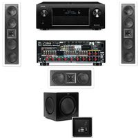 Klipsch KL-6504-THX In-Wall LCR Speaker-3.1 SW-31 Denon AVR-X4000 IN-Command 7.2- White
