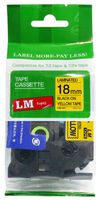 LM Tapes - Premium 3/4" (18mm) Black on Yellow Compatible TZe P-touch Tape for Brother PT-2030AD, PT2030AD Label Maker with FREE Tape Guide Included