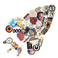 Waterproof Trendy Stickers, Science Themed Set of 30 Assorted Stickers Decal Set, for Laptop Water Bottle Car Skateboard Scrapbook Phone Case Suitcase for Adult DIY Crafts Sticker, Durable 100% Vinyl