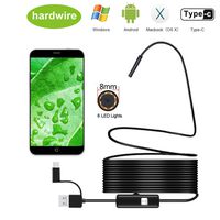 USB Endoscope Inspection Borescopes,3 in 1 Semi-Rigid 1080P HD Camera with 8.0mm IP 67 Waterproof Snake Camera,8 Adjustable Led for Android Smart Phone, MacBook, Windows PC (16.4 FT)