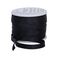 Threadart 100% Pure Silk Ribbon - 4mm Black - No. 002-3 Sizes - 50 Colors
