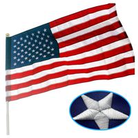 VSVO American Flag Pole Sleeve Banner Style 2.5x4 Ft - Heavy Duty Outdoor US USA Flags - Embroidered Stars, Sewn Stripes, UV Fading Resistant (Flag Pole is NOT Included)