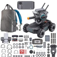 DJI Robomaster S1 Intelligent Educational Robot with Full HD 1080p Camera STEM Toy Bundle with Programmable Modules, Coding and Programming Language Learning and Part 17 Gamepad + Deco Gear Backpack
