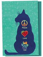 Tree-Free Greetings EcoNotes 12-Count Notecard Set With Envelopes, 4 x 6 Inches, Peace Love Cat Themed Pet Lover Art (56182)