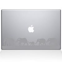 The Decal Guru Elephant March MacBook Decal Vinyl Sticker - 15" MacBook Pro (2015 & Older) - Silver (0152-MAC-15P-S)