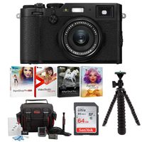 Fujifilm X100F Digital Camera (Black) Accessory Bundle + 64GB SDXC Memory Card & Extra Batteries