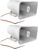 Epsilont 30 Watt Siren Dual Tone Indoor/Outdoor Siren SD-30W 6-12VDC 1.1Ah 120db 8 X 5.5 X 9 Inch (2 Pack, White)