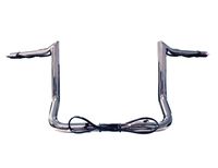 Dominator Industries 1 1/4" PRE-WIRED 12" Meathook Monkey Bar Ape Hangers Handlebars for 2014-2020 Harley-Davidson Bagger Touring Electra & Street Glide, Special, Ultra Limited, low (Chrome)