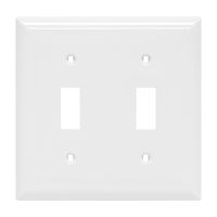 Power Gear Double Oversized Wall Plate Cover, 2 Gang, Unbreakable Faceplate, x 4.9", Screws Included, White, 44756 Toggle Switch Wallplate