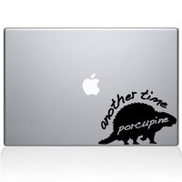 The Decal Guru 1005-MAC-12M-BLA Another Time Porcupine Vinyl Sticker, 12" Macbook, Black