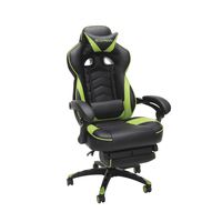 RESPAWN 110 Racing Style Gaming Chair, Reclining Ergonomic Leather Chair with Footrest, in Green