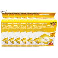 Instant Aid- Antiseptic Cleansing Wipe (16 in 1 Pack) (Pack of 6) by Purest