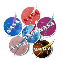 6pcs NASA Stickers for Water Bottles Laptop Motorcycle Bicycle Skateboard Luggage Decal Graffiti Patches