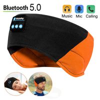 Sleeping Headband Headphones - Bluetooth Heaband Sleep Headphones for Workout, Jogging, Yoga (Black and Orange)