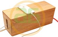 abhandicrafts Thanksgiving Christmas Day Best Gifts 13x5 Inches Wooden Large Magnetic Brown Cable Box - Computer Cord Storage Organizer Box USB Hub Hides All Wires and Surge Protectors