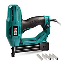 Electric Brad Nailer, NEU MASTER NTC0040 Electric Nail Gun/Staple Gun for Small Project of Upholstery, Home Improvement and Woodworking, 1/4'' Narrow Crown staple 400pcs and nail 100pcs Included