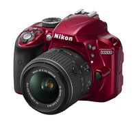 Nikon D3300 24.2 MP CMOS Digital SLR with Auto Focus-S DX NIKKOR 18-55mm f/3.5-5.6G VR II Zoom Lens (Red)(Renewed)