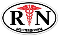 RN Registered Nurse LPN BSN Red Caduceus Staff of Hermes Gift for Nurse 3M Vinyl Decal Bumper Sticker (Pack of 3) 3x5 inches