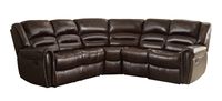 Homelegance 3 Piece Bonded Leather Sectional Reclining Nail Head Accent Sofa, Brown