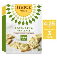 Simple Mills Almond Flour Crackers, Rosemary & Sea Salt, 4.25 Ounce (Pack of 3)