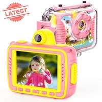 Kids Camera for Girls, Oiiwak Selfie Kids Digital Camera Waterproof with Video Recorder 8.0MP HD 2.4'' Large Screen with Fill Lights, Pink
