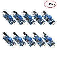 HONG111 IR Infrared Obstacle Avoidance Sensor Module for Arduino Smart Car Robot, Infrared Tube Module, Photoelectric Reflection Sensor (10 Pack)
