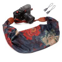 Camera Strap Scarf Vintage Floral Fabric DSLR Universal Neck Shoulder Belt for Women by Deanoy(Blue Flower)