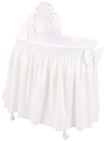 Baby Doll Bedding Drake Linen Look Bassinet Skirt/Hood Cover, Grey