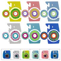 6 Decorative Camera Stickers for Fujifilm Instax Mini Cameras - Color Variety: Light Blue, Pink, Purple, Turquoise, White, Yellow - Deluxe Bundle