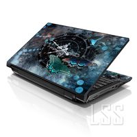 LSS 15 15.6 inch Laptop Notebook Skin Sticker Cover Art Decal Fits 13.3" 14" 15.6" 16" HP Dell Lenovo Apple Asus Acer Compaq (Free 2 Wrist Pad Included) Clock Butterfly Time