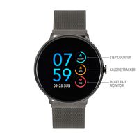 iTouch Sport Digital Smartwatch and Pedometer - Mesh Strap (Gunmetal)