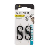 Nite Ize S-Biner MicroLock, Locking Key Holder, Stainless-Steel, Black