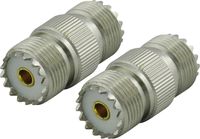 Super Power Supply® 2 Pack RF Connector Adapter UHF Female to UHF Female PL259 SO239 SO-239 Coax Coaxial Adaptor Coupler
