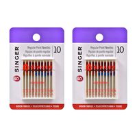 SINGER Universal Regular Point Machine Needles, 20 Count, Sizes 80/11, 90/14, 100/16
