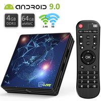 Android 9.0 TV Box 4GB RAM 64GB ROM, T1 Pro Android TV Box RK3318 Quad-Core 64bit with BT 4.1, Dual-WiFi 5G/2.4G, 3D Ultra HD 4K H.265, USB 3.0 Smart TV Box