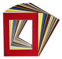 Golden State Art, Pack of 25, Acid-Free Mixed Colors Pre-Cut 16x20 Picture Mat for 11x14 Photo with White Core Bevel Cut Frame Mattes