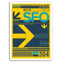 2 x 10cm San Francisco Airport Vinyl Stickers - Sticker Laptop Luggage #17124 (10cm Tall)