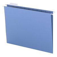 Smead Colored Hanging File Folder with Tab, 1/5-Cut Adjustable Tab, Letter Size, Blue, 25 per Box (64060)