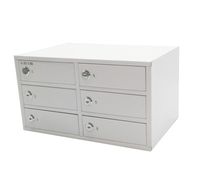 FixtureDisplays 6-Slot Cell Phone Charging Station Lockers Works with iPad Mini Assignment Mail Slot Box 15253