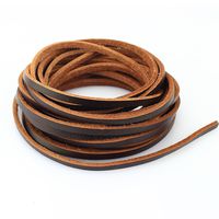 LolliBeads Heavy Duty Strong 4 mm Genuine Leather Cord Braiding String for Jewelry Making Craft DIY Assorted Color Dark Brown 5 Meters (5+ Yards)
