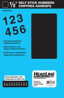 Headline Sign 31831 Stick-On Vinyl Numbers, Black, 1/2-Inch